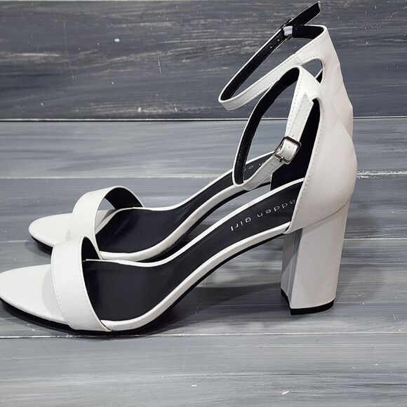 MADDEN GIRL Womens White‎ Beella Round Toe Block Heel Heeled Sandal 11 M - Picture 3 of 11